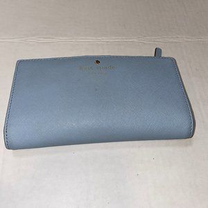 Kate Spade Blue and White Slim Bifold Wallet